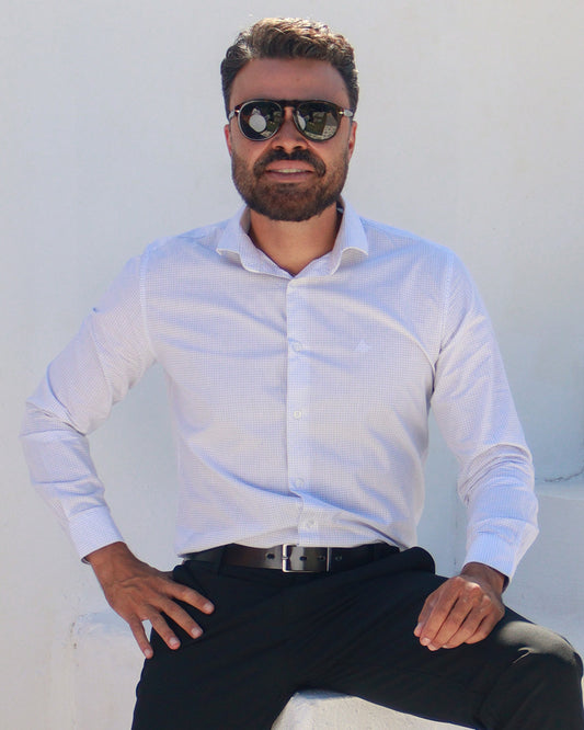 CAMISA MANGA LONGA SLIM FIT ALGODÃO EGÍPCIO